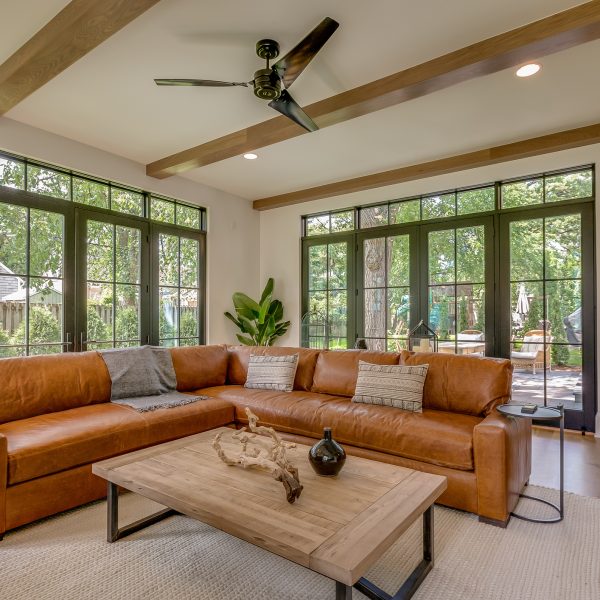 Leather sofa and other modern furniture
